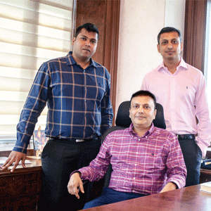 (L-R) Vaibhav Jain, COO, Jitendra Kumar Jain, Managing Director,& Shreyans Jain, Director