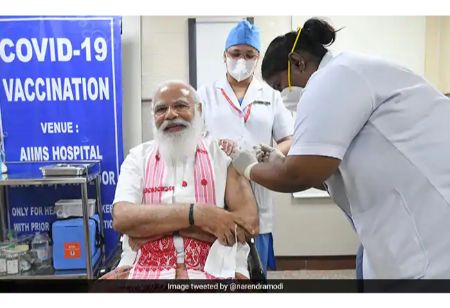 PM Modi Takes his First COVID-19 Vaccine Dose