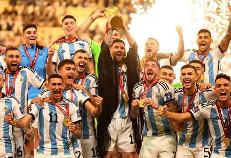 Argentina Lifting the World Cup in Qatar