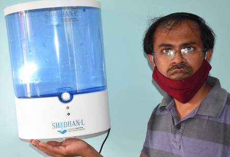 Hyderabad's Start-up comes with Shodhan-L,an automatic Touch Free, Hand Sanitiser Dispenser